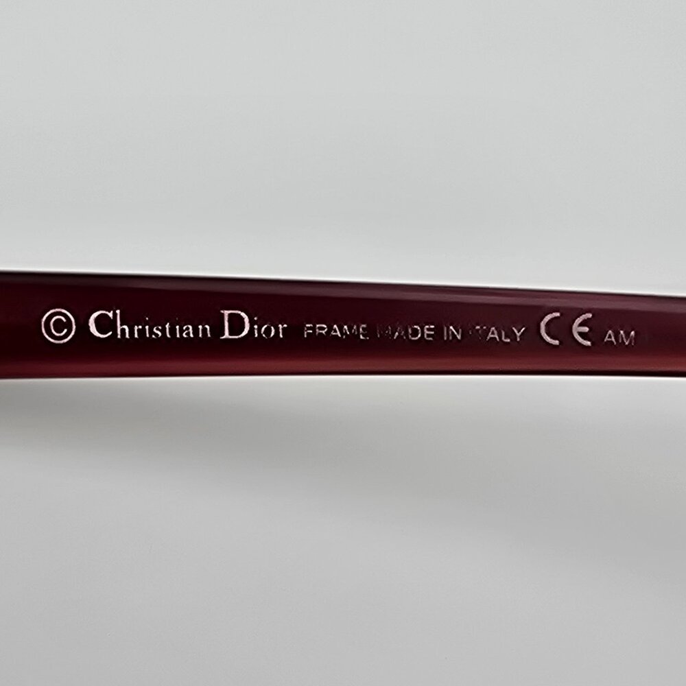 Christian Dior CD7746J C5 Red Rhinestone Semi Rimless Eyeglasses Frame w/ Case - Picture 11 of 16